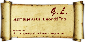 Gyorgyevits Leonárd névjegykártya