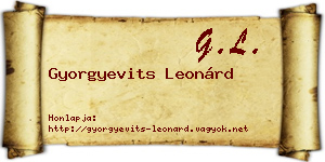 Gyorgyevits Leonárd névjegykártya