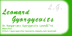 leonard gyorgyevits business card
